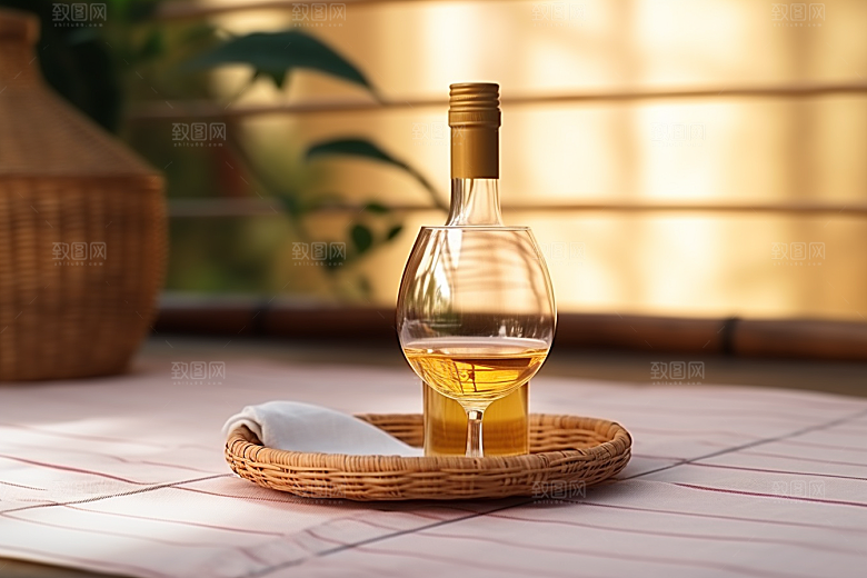 美酒酒器酒杯摄影图