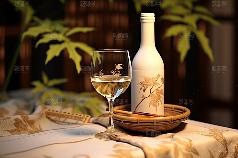 美酒酒杯酒器摄影图