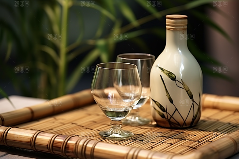 美酒酒瓶酒具摄影图