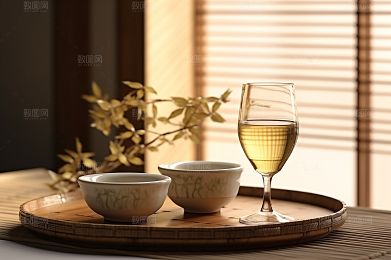美酒酒具畅饮摄影图