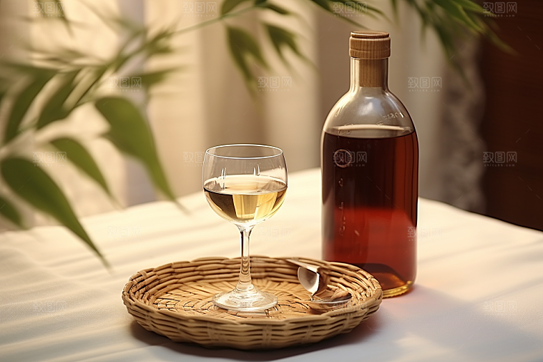 美酒酒杯饮品摄影图