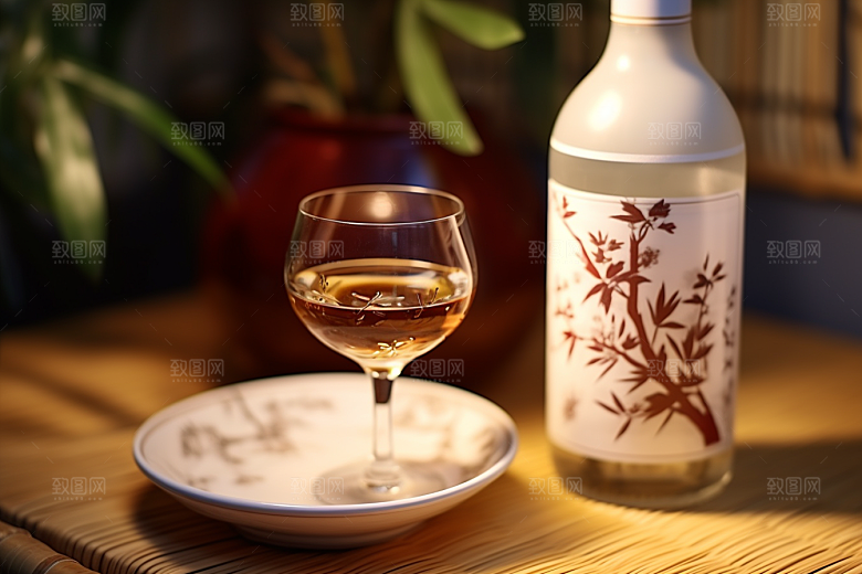 美酒酒杯酒具摄影图