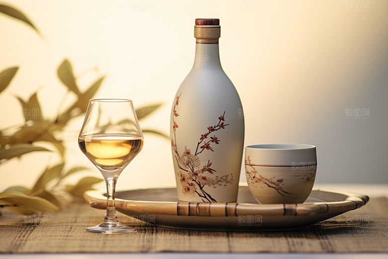美酒酒杯高清摄影图