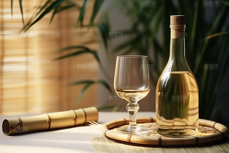 美酒品酒酒具摄影图
