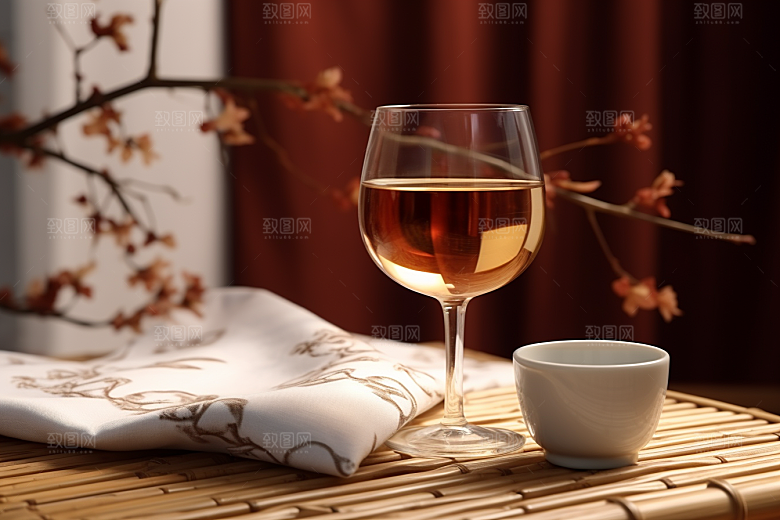 美酒饮品品酒摄影图