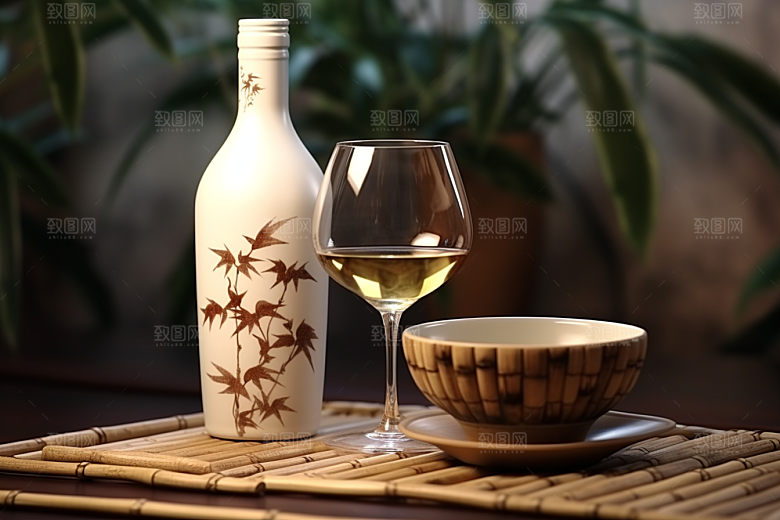 美酒酒器酒瓶摄影图