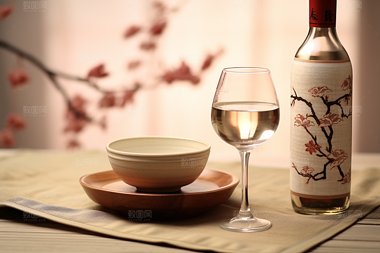美酒酒器酒具摄影图