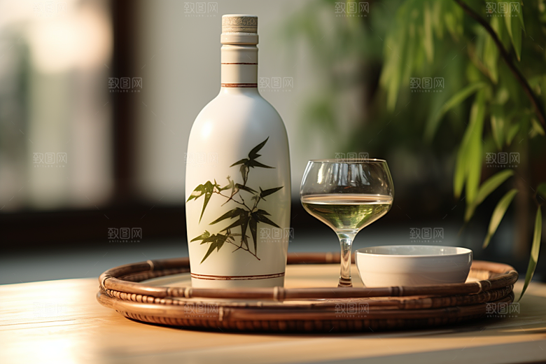 美酒酒器酒杯摄影图