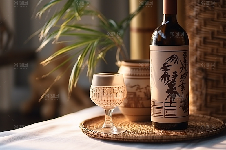 美酒酒器酒具摄影图