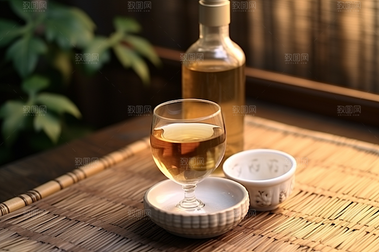 美酒畅饮酒具摄影图