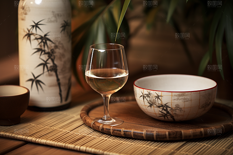 美酒饮品酒瓶摄影图