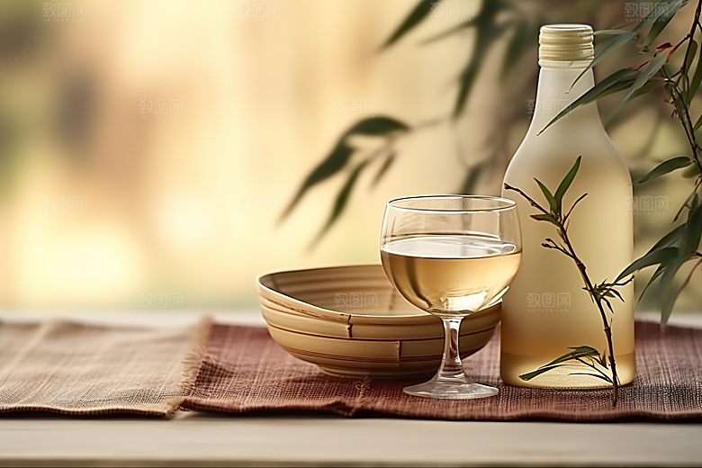 美酒精致酒杯摄影图