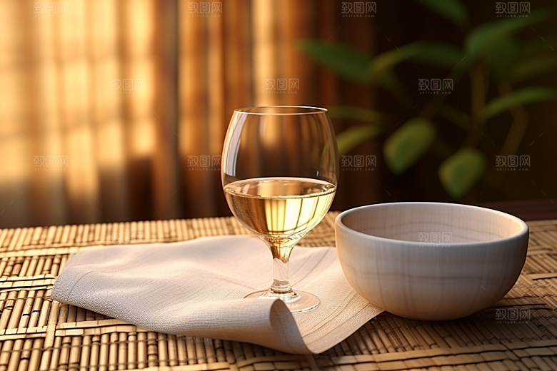 美酒酒器酒杯摄影图