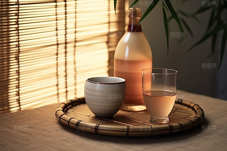 美酒酒杯畅饮摄影图