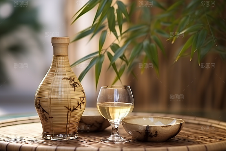 美酒酒具品酒摄影图