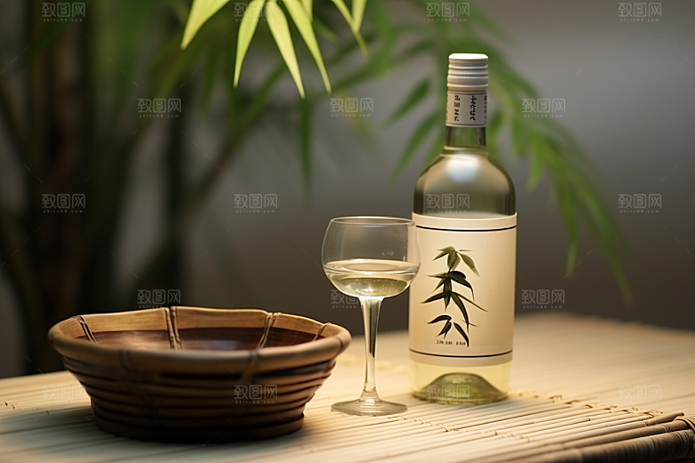 美酒品酒酒器摄影图
