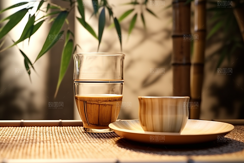 美酒酒杯精致摄影图