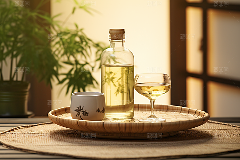 美酒酒器品酒摄影图