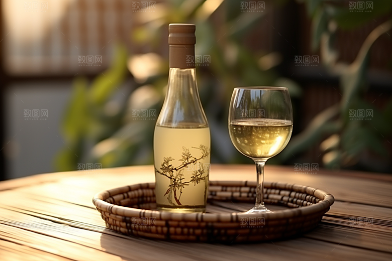 美酒品酒酒器摄影图