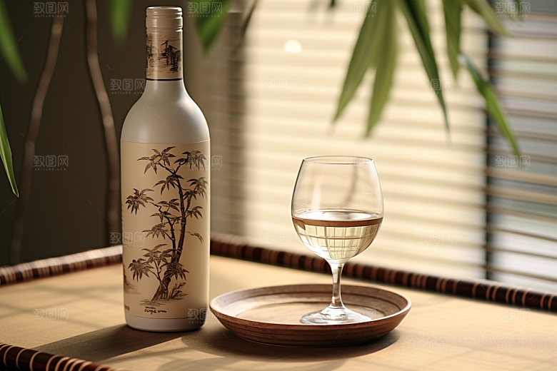 美酒酒具品酒摄影图