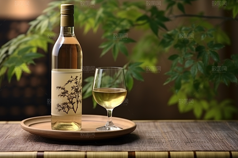 美酒饮品酒瓶摄影图