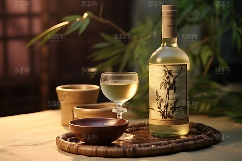 美酒酒杯酒器摄影图