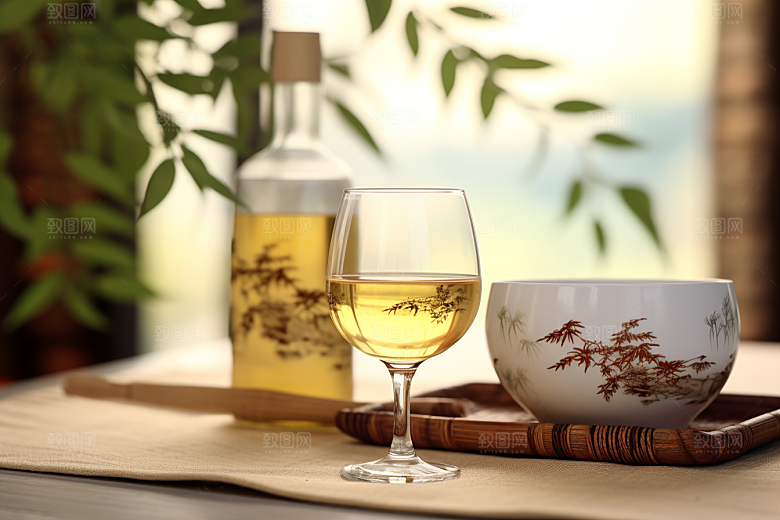 美酒畅饮酒杯摄影图