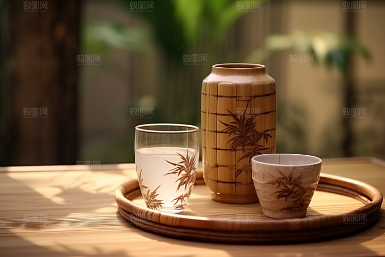 美酒酒瓶饮品摄影图