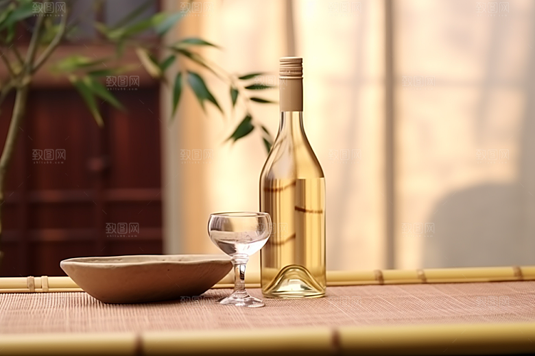 美酒酒具精致摄影图