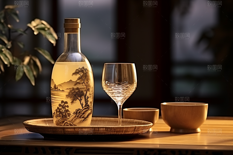 美酒畅饮精致摄影图