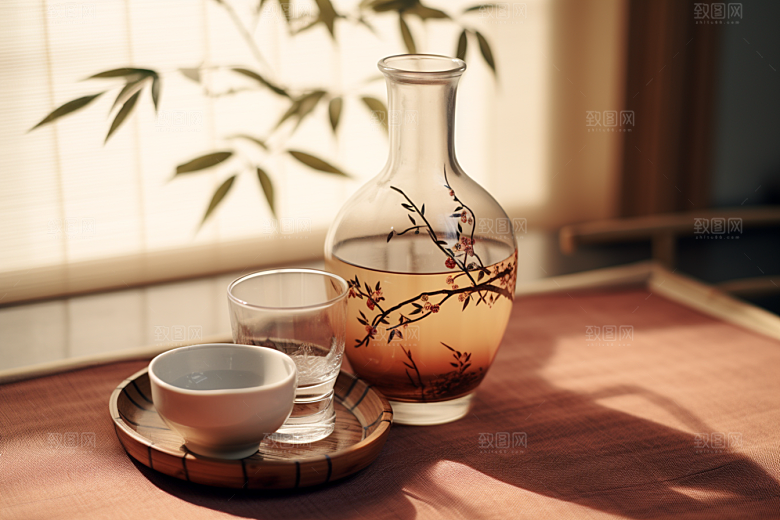 美酒酒瓶精致摄影图