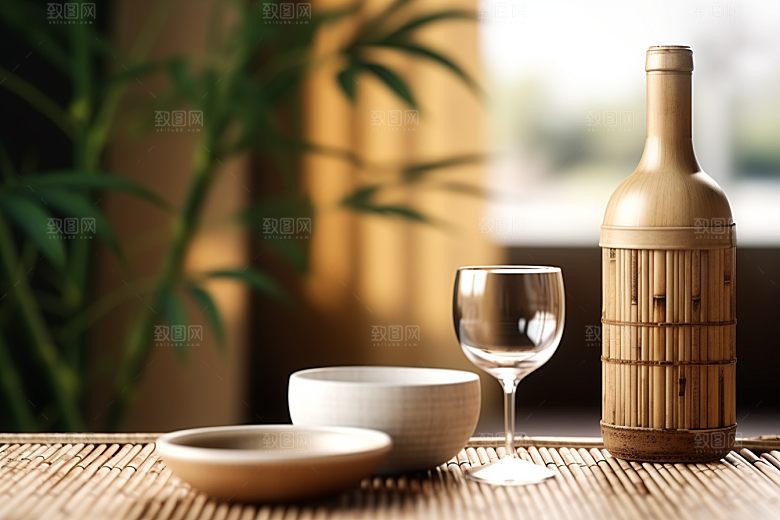 美酒酒器畅饮摄影图