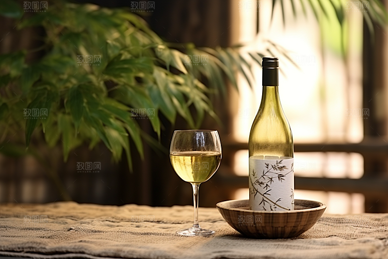 美酒酒具酒杯摄影图
