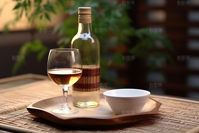 美酒畅饮酒瓶摄影图