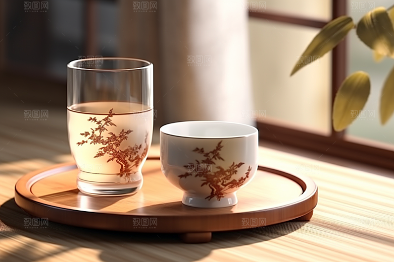 美酒品酒畅饮摄影图