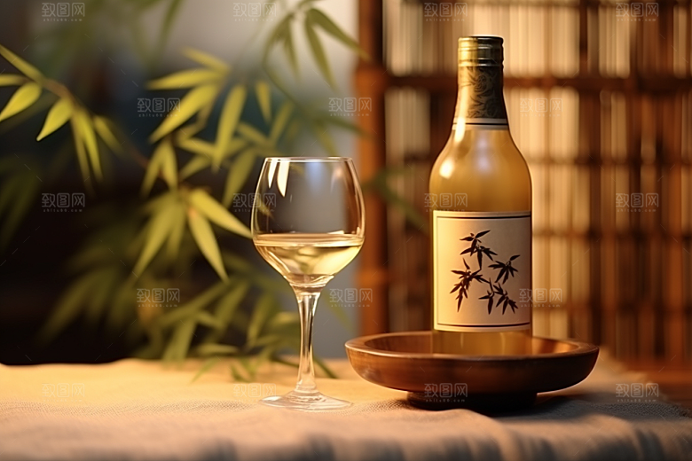 美酒品酒畅饮摄影图