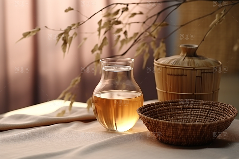 美酒酒杯酒器摄影图