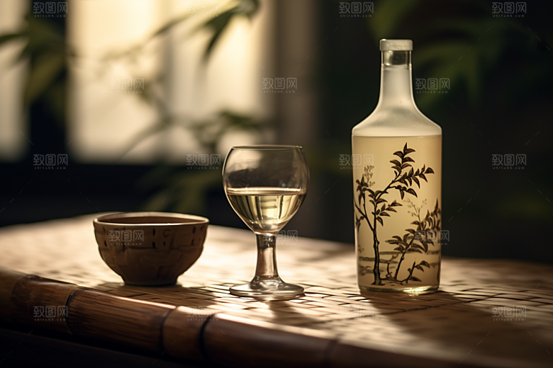 美酒品酒酒具摄影图