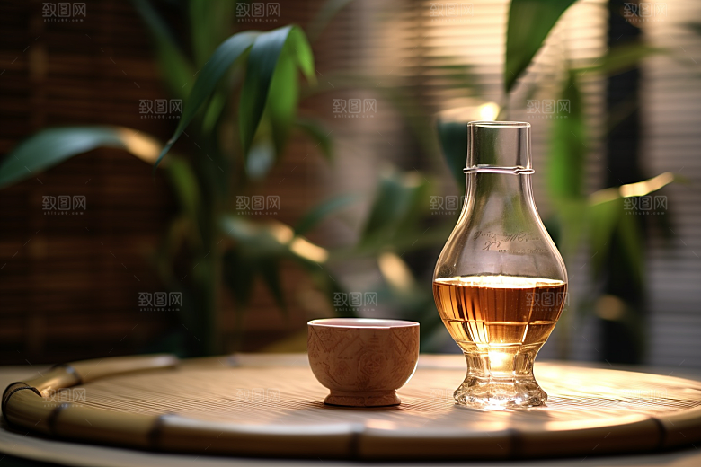 美酒品酒酒瓶摄影图