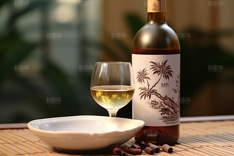 美酒酒具酒杯摄影图