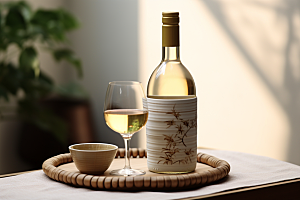 美酒酒杯饮品摄影图