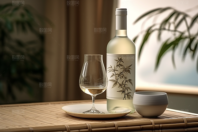 美酒酒瓶酒具摄影图