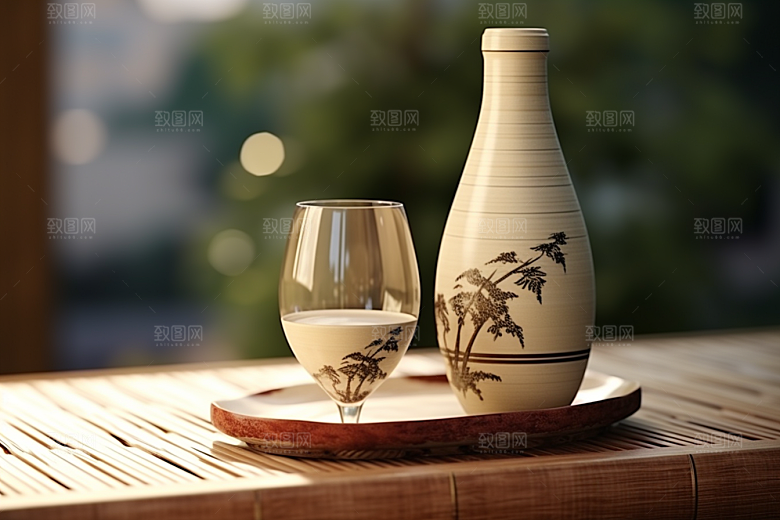 美酒酒杯饮品摄影图