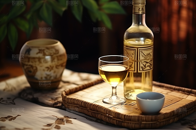 美酒畅饮酒杯摄影图