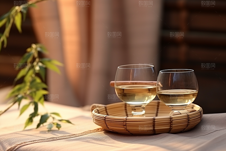 美酒酒器畅饮摄影图