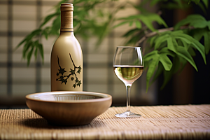 美酒酒器酒杯摄影图