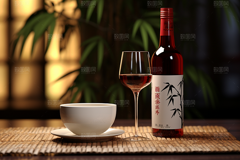 美酒畅饮高清摄影图