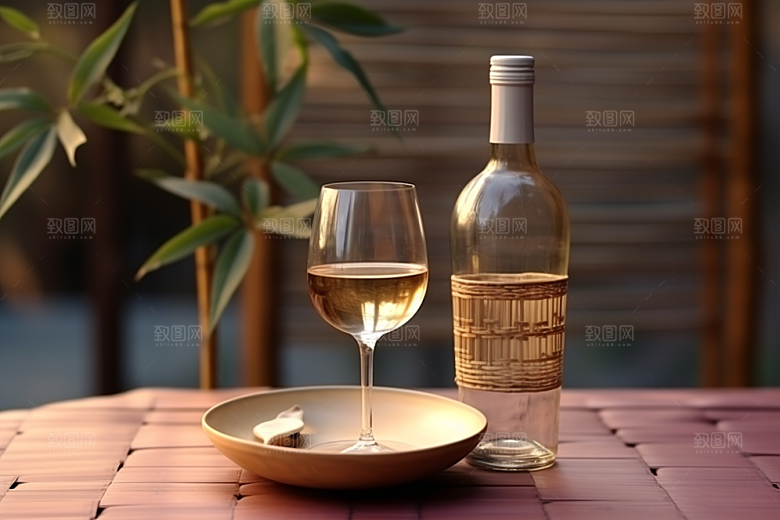 美酒酒器畅饮摄影图