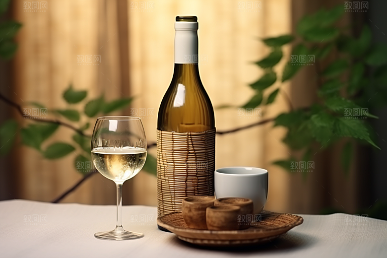 美酒品酒畅饮摄影图