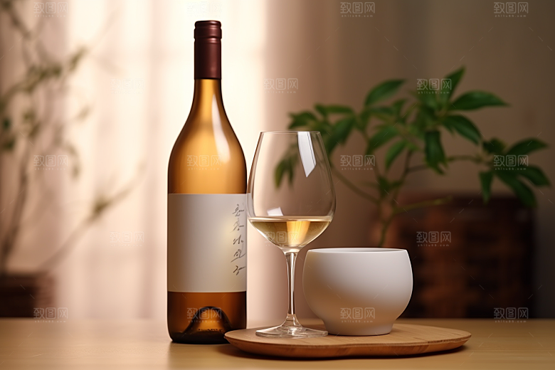 美酒精致酒杯摄影图